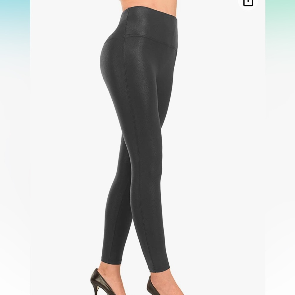RUFIYO Faux Leather Leggings for Women High Waisted Tummy Control medium